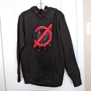 Men's Black and Red Love Hoodie